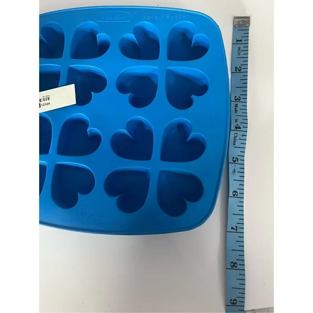 Ikea Lot of 4 Silicone Molds Ice Cubes Fish Heart Mini Donuts for Parties